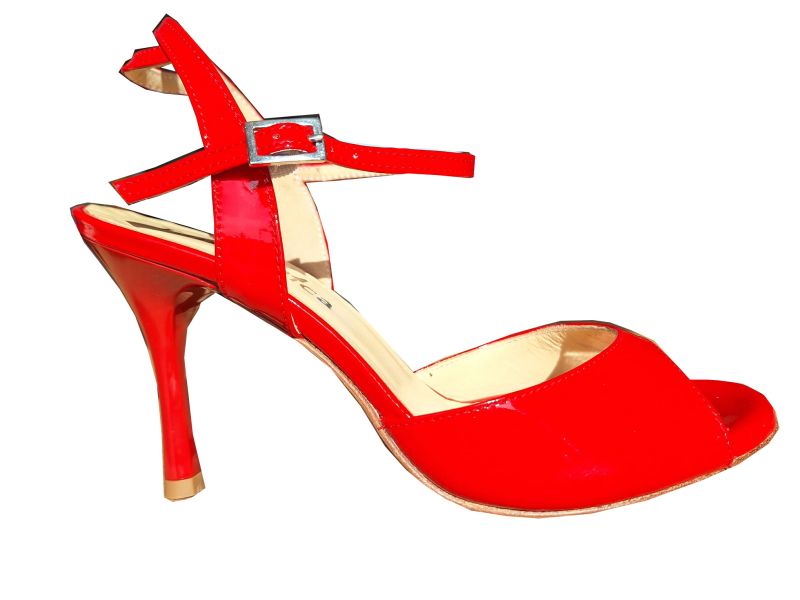 Napoli C Vernis rouge belles chaussures de tango argentin